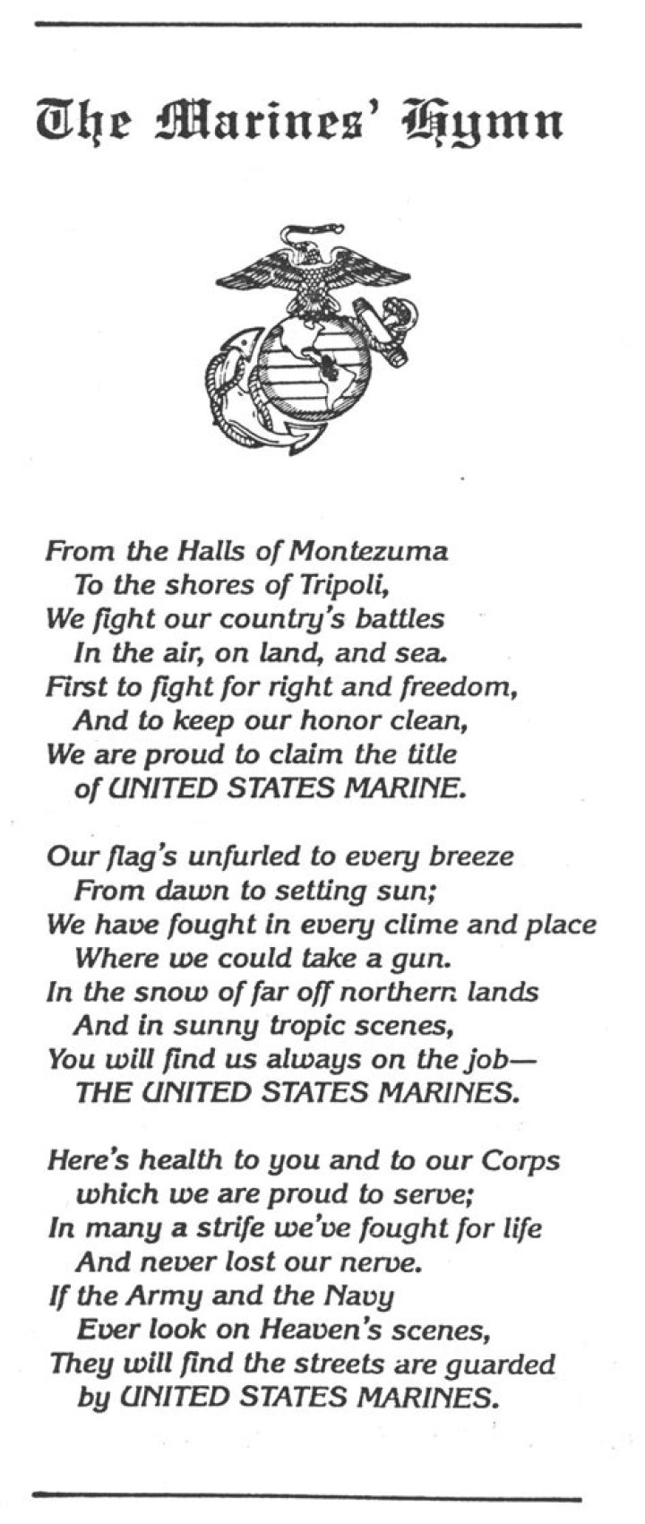 Discover The Inspiring Words Of The Marine Corps Hymn